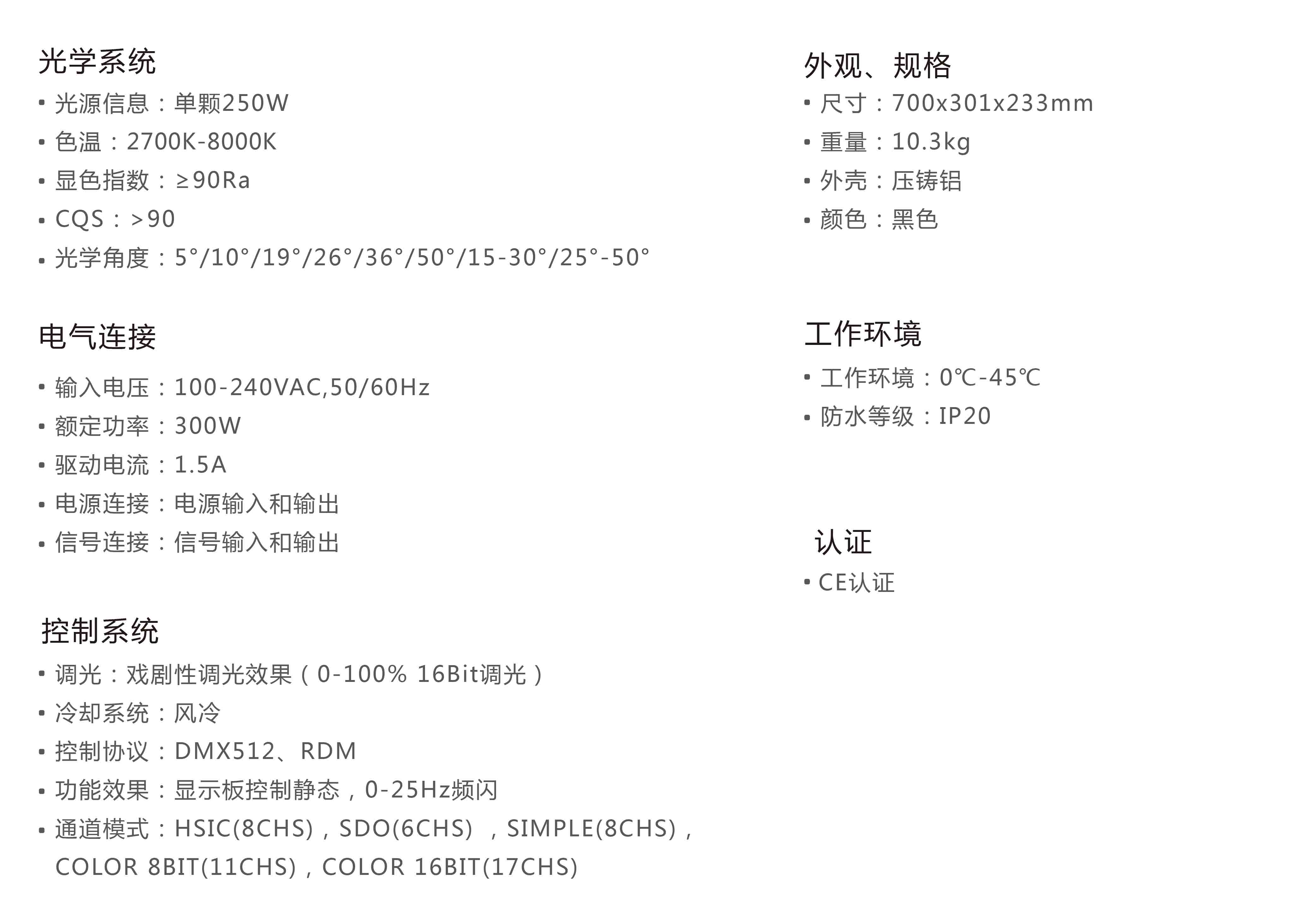 250W LED成像灯详细信息