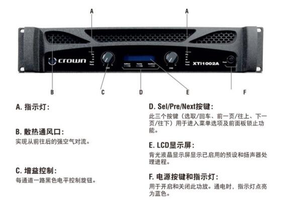 CROWN皇冠XTI1002A纯后级功放 功率放大器