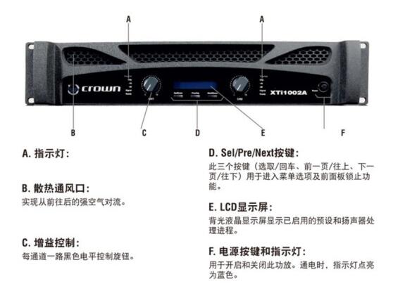 CROWN皇冠 XTI4002A纯后级功放 功率放大器