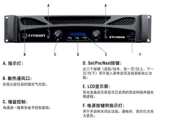 CROWN皇冠 XTI6002A纯后级功放 功率放大器